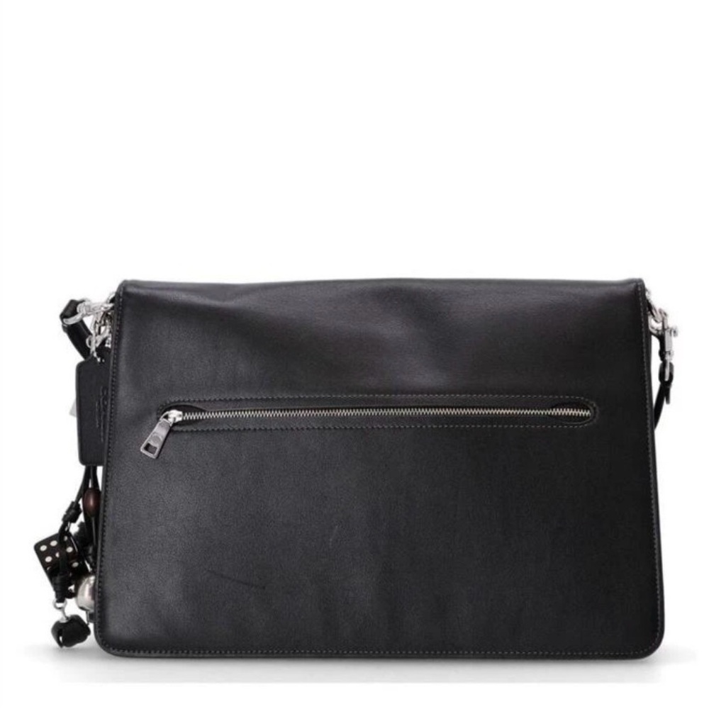 COACH vintage Black Leather Messenger Bag